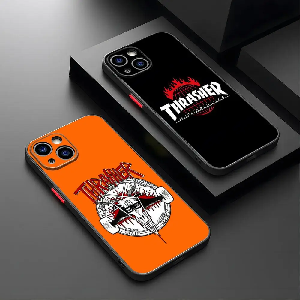 Thrashers Phone Case Matte Translucent For IPhone 15 Pro 14 Pro Max 13 11 12 Mini Xs X Xr 7 8 Plus Se Back Cover