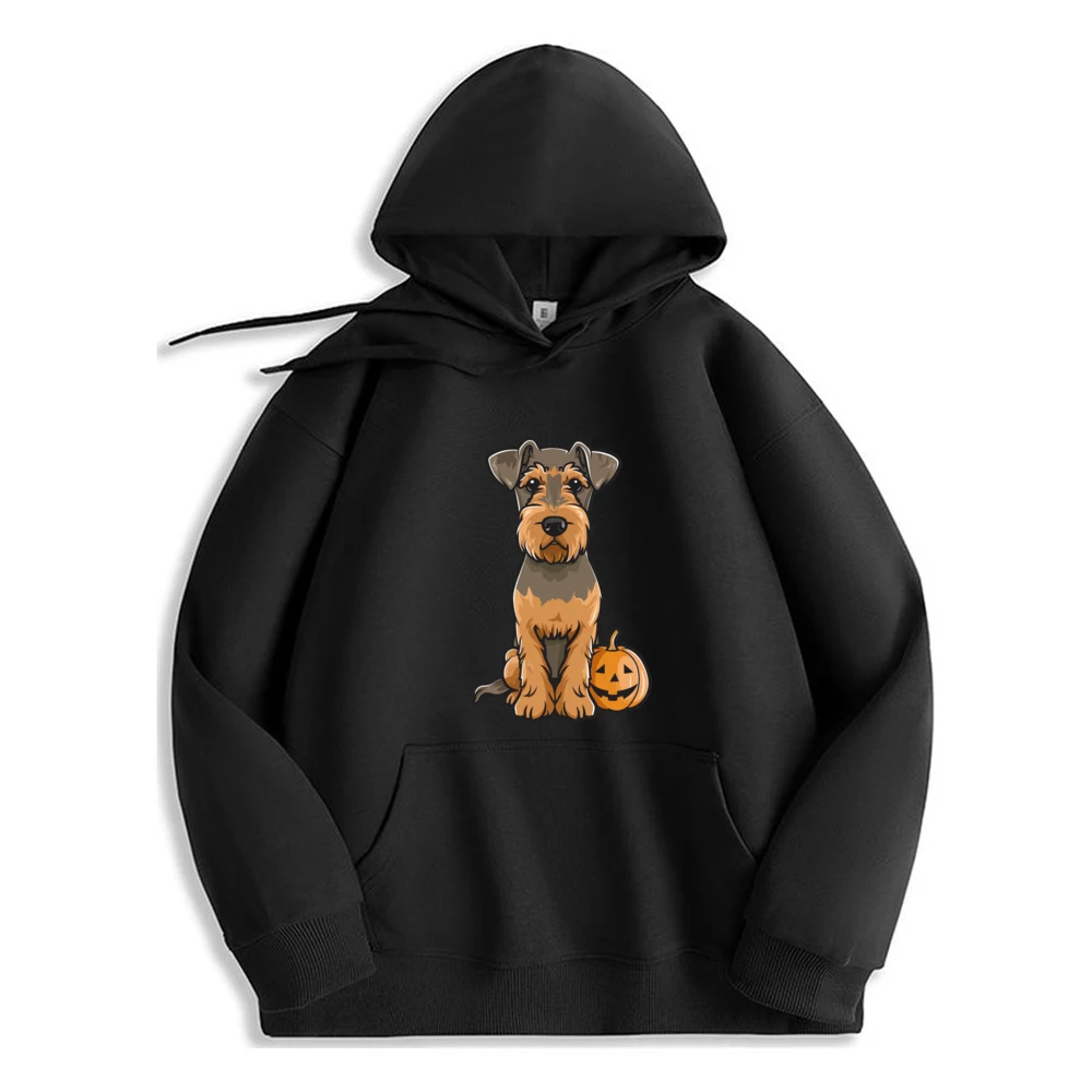 Halloween Airedale Terrier Airedale Fashion Hoodie Men Comfortable Men's Polyester Fiber Sweatshirt Casual​​