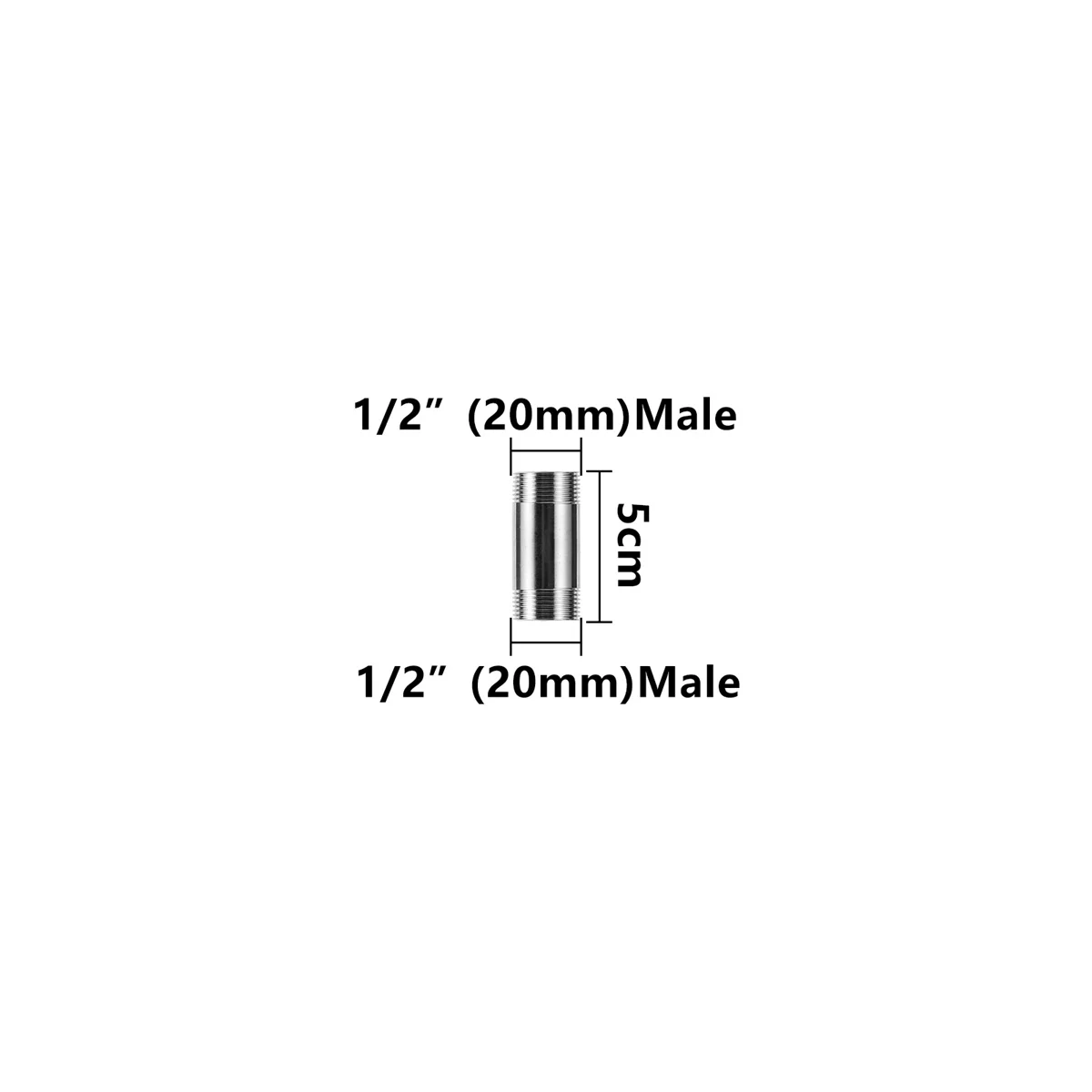 1Pc Edelstahl Doppel Außengewinde Verlängerung Rohr 1/2 "3/4" 1 "Garten Bewässerung Haushalt Dusche Wasser Rohr joint 8 ~ 30cm Lange – Detail 24
