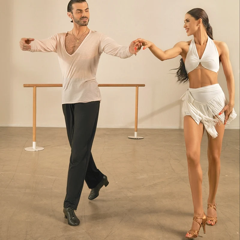 Vêtements de danse latine pour femmes, hauts irréguliers, jupe, vêtements d'entraînement pour adultes, Cha Cha Rumba, robe de danse Tango, vêtements de danse Salsa DNV23658