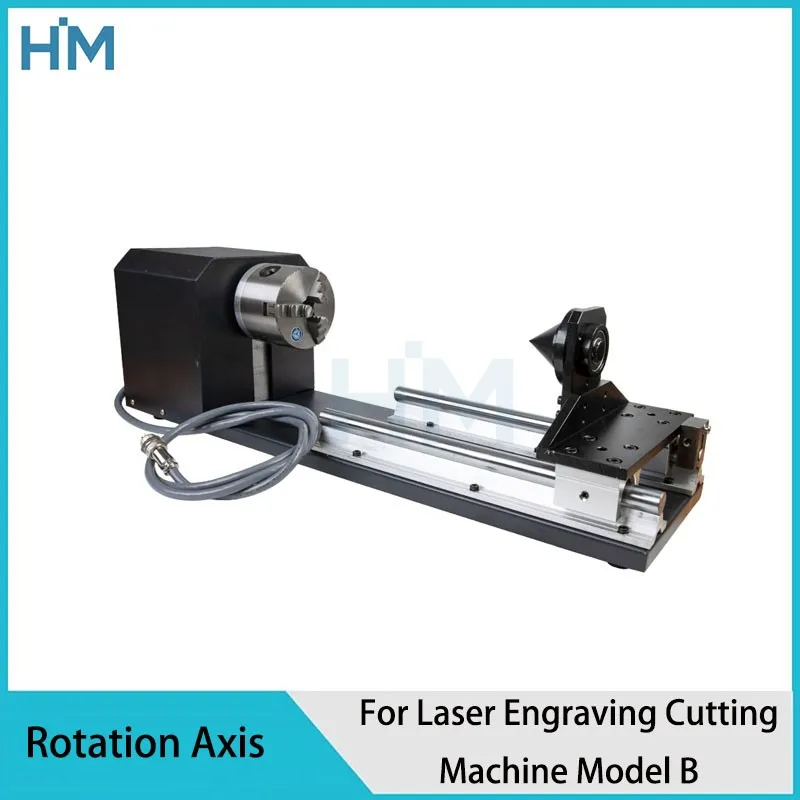 Rotary Engraving Attachment with Chucks Stepper Motors for Laser Engraving Cutting Machine Model B