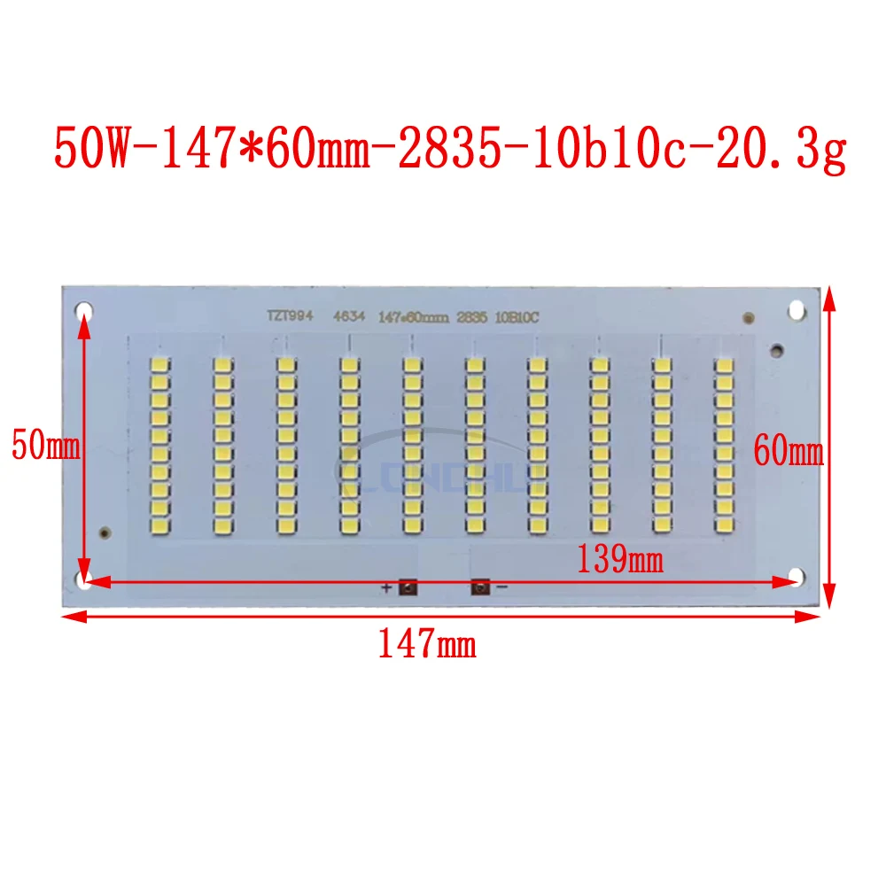 High power LED 20-200W rectangular light board accessory suitable White Warm white for Workshop, supermarket, park, square const