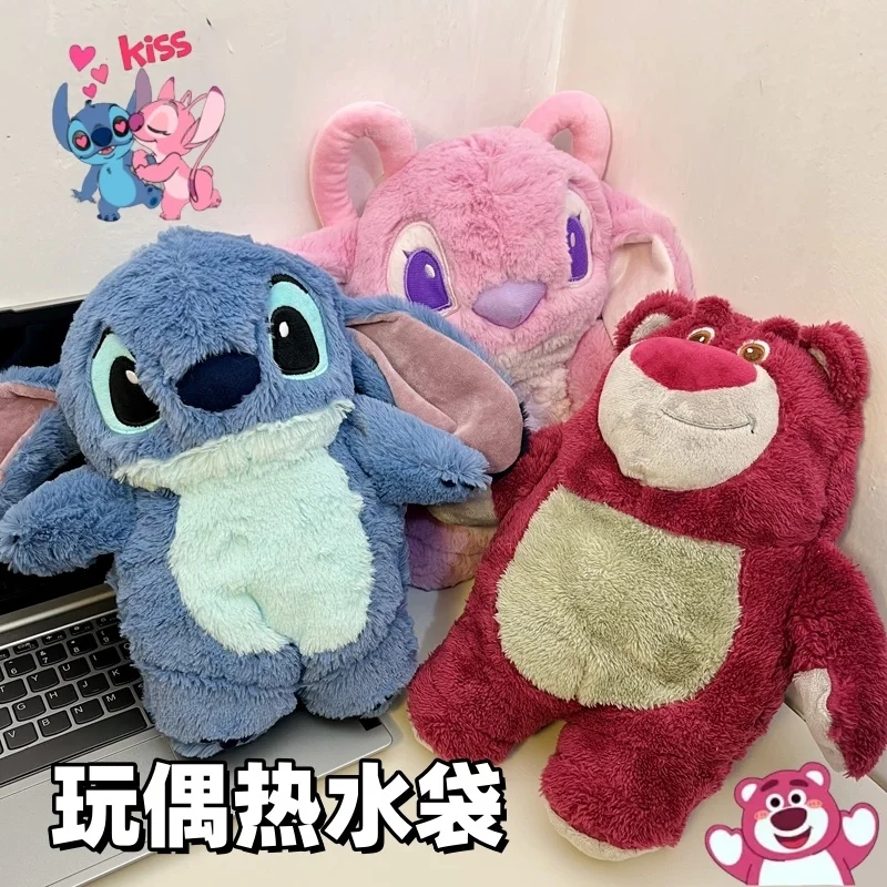 

Disney Stitch Pooh Bear Плюшевая сумка для горячей воды Lotso Angel Сумка для горячей воды Тип впрыска воды Мультфильм Женщины Домашняя грелка для рук Подарки