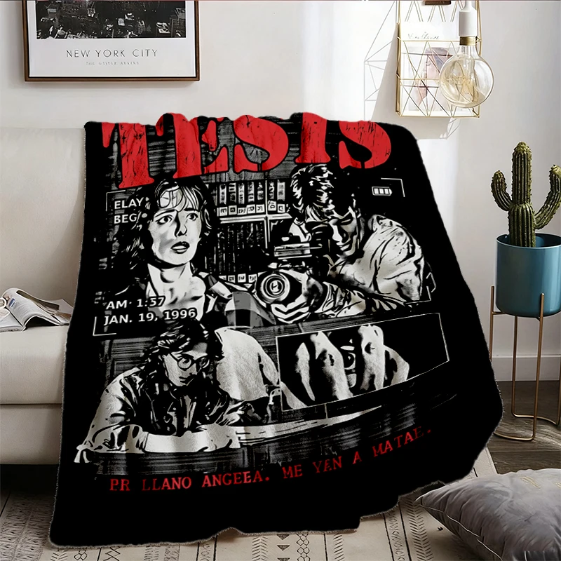 Tesis 1996 Movie Soft Blanket, Alejandro Amenabar Cult Horror Comfy Blanket, Spanish Cinema Thriller Flannel Blanket, Re