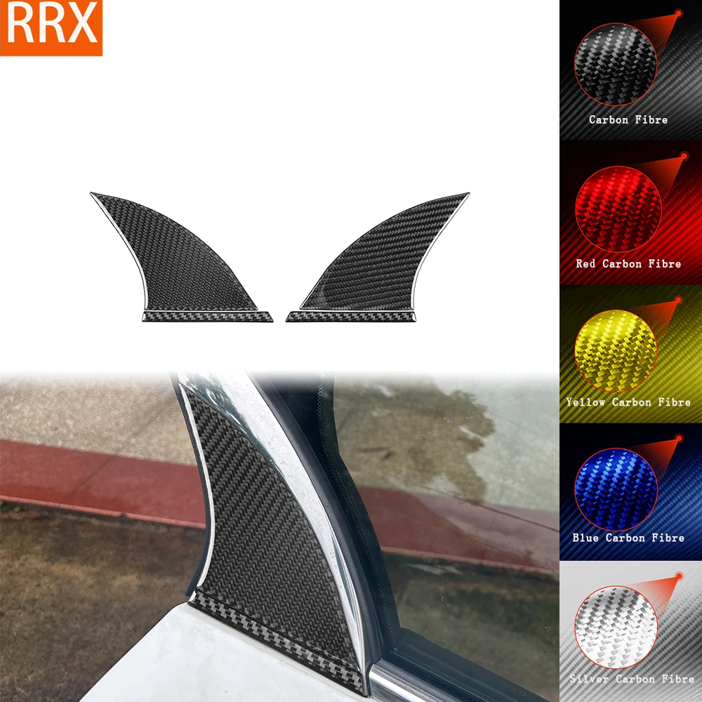 For Infiniti Q50 2014-2020 Real Carbon Fiber Sticker Door window triangle Panel Trim Cover Car Exterior decorative Accessories