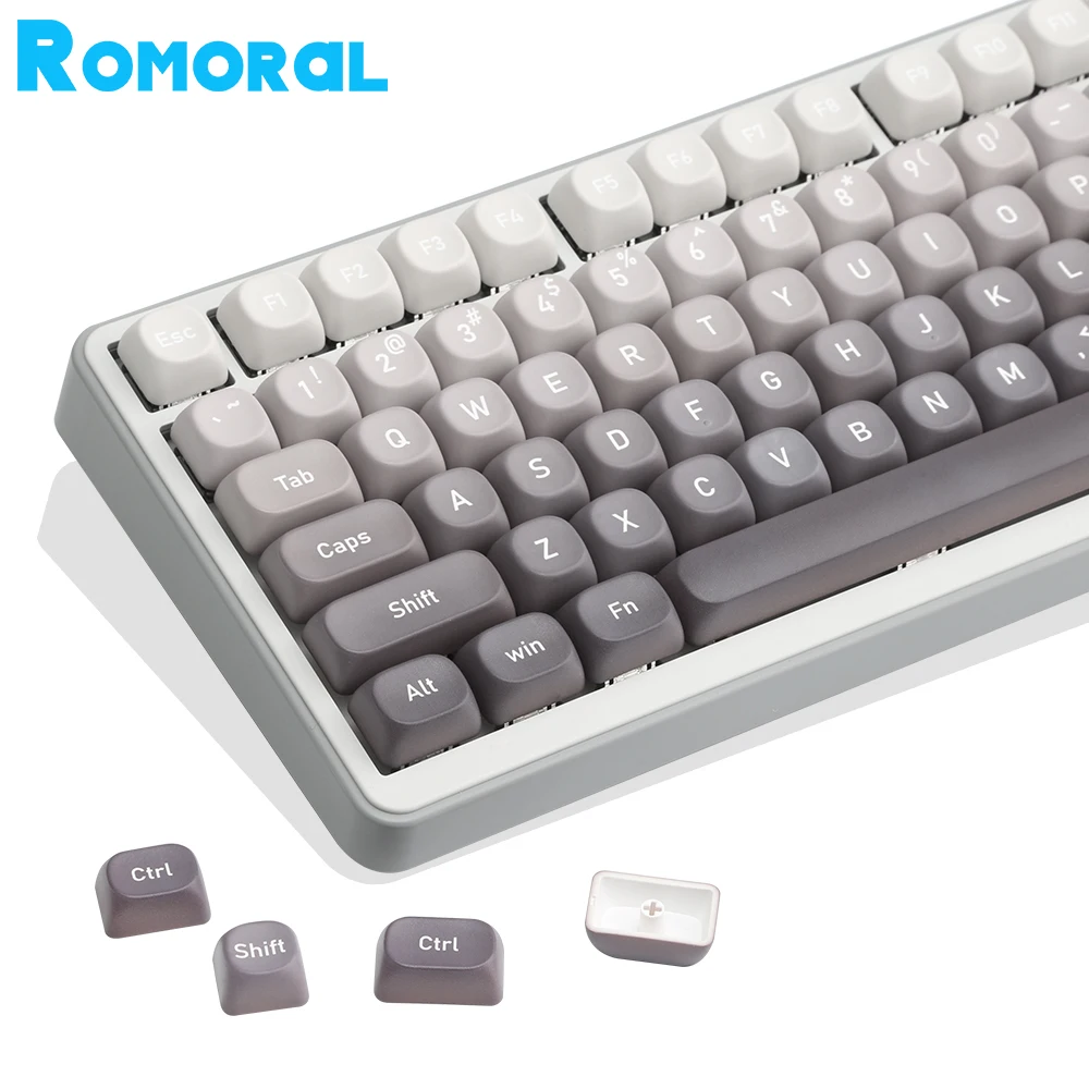 

НОВЫЕ колпачки для клавиш MOA, градиентные серые колпачки для клавиш из ПБТ, 5-сторонние колпачки для сублиматов, 134 клавиши, набор колпачков для клавиш Cherry Gateron MX Switches, клавиатуры