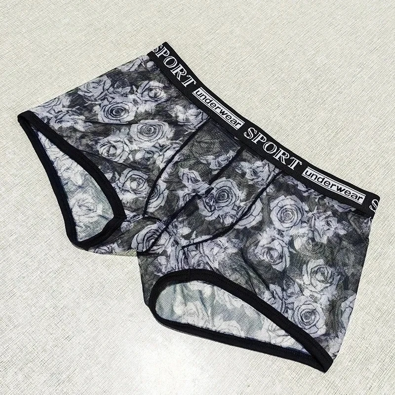 Мужские трусы с цветочной графикой, брюки-боксеры, танцевальные костюмы для живого шоу, DJ Club Bar, BF, подарки для бега, вечеринки FKK
