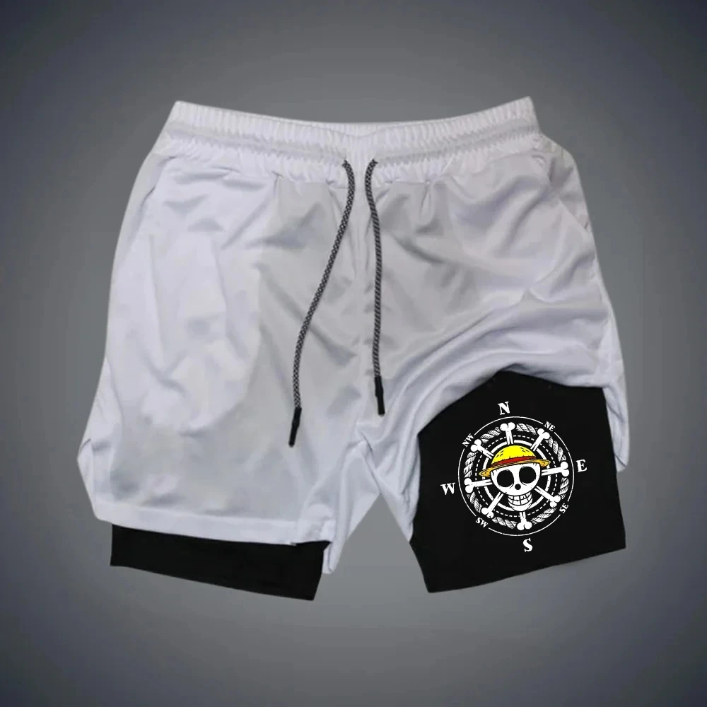 

Summer New Men's Sports and Leisure Shorts Double-layer Fashion Fitness Pants Breathable Fast-drying Printed Sweatpants