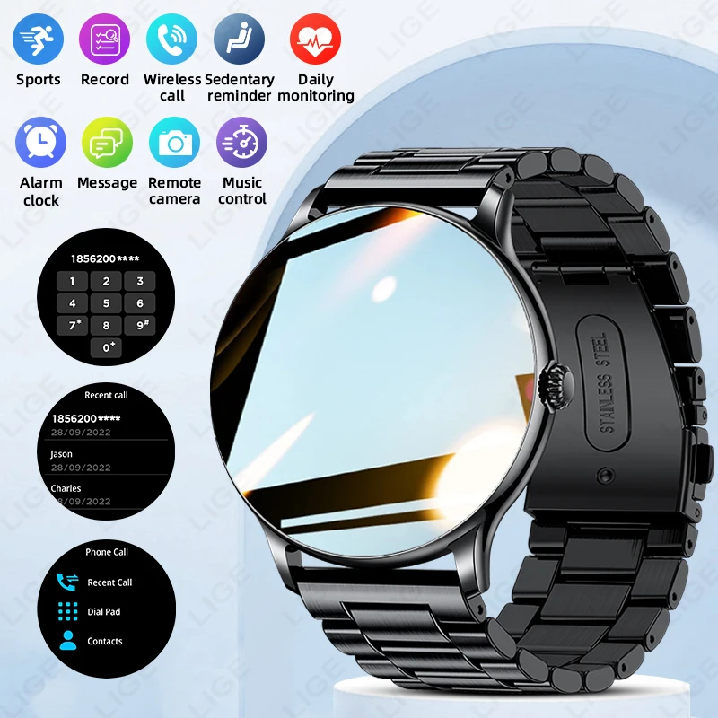 

LIGE Smart Watch Men Women Heart Rate Health Monitor Bluetooth Call IP68 Waterproof Sports Fitness Watch Alarm Clock Smartwatch