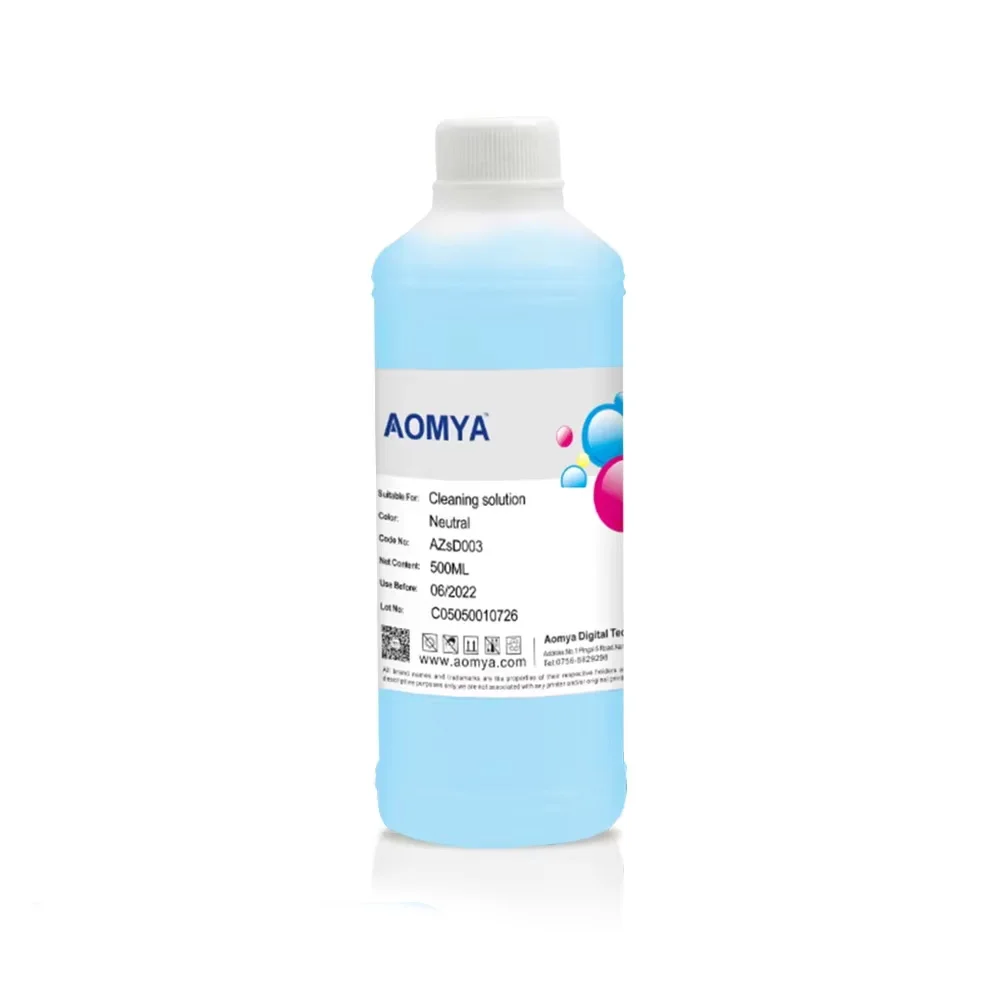 Aomya 500ml DTF Cleaning Liquid Strong Cleaning for Epson DX4 DX5 DX7 L1800 L805 L800 1390 I3200 DTF Ink Cleaning Solution