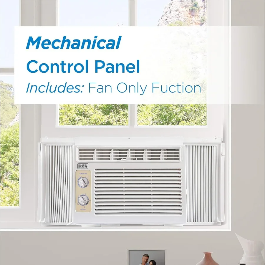 مكيف هواء النافذة 5000 وحدة حرارية بريطانية وحدة نافذة تيار متردد تبريد حتى 150 قدم مربع وحدة تيار متردد للنافذة مع أجهزة تحكم ميكانيكية مروحة يدوية O