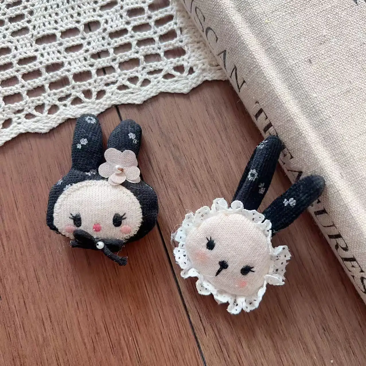 Handmade Stuffed Bunny Kitten Brooch Hair Accessory DIY Spring Craft for Kids Shoes Socks Bag Hat Clothing Decoration  Quality