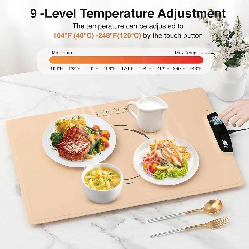 220V Silicone Warming Chopping Board Food Heat Pad Electric Heating Plate Multifunctional Food Heating Fold Hot Chopping Board