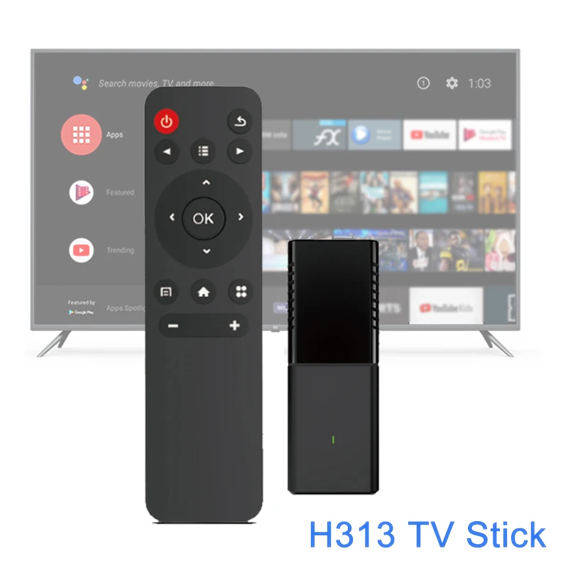 Smart TV Stick H313 Quad Core 2.4G 5G Dual Wifi Home Streaming Media Player Mini TV Box Android 12 TV Stick