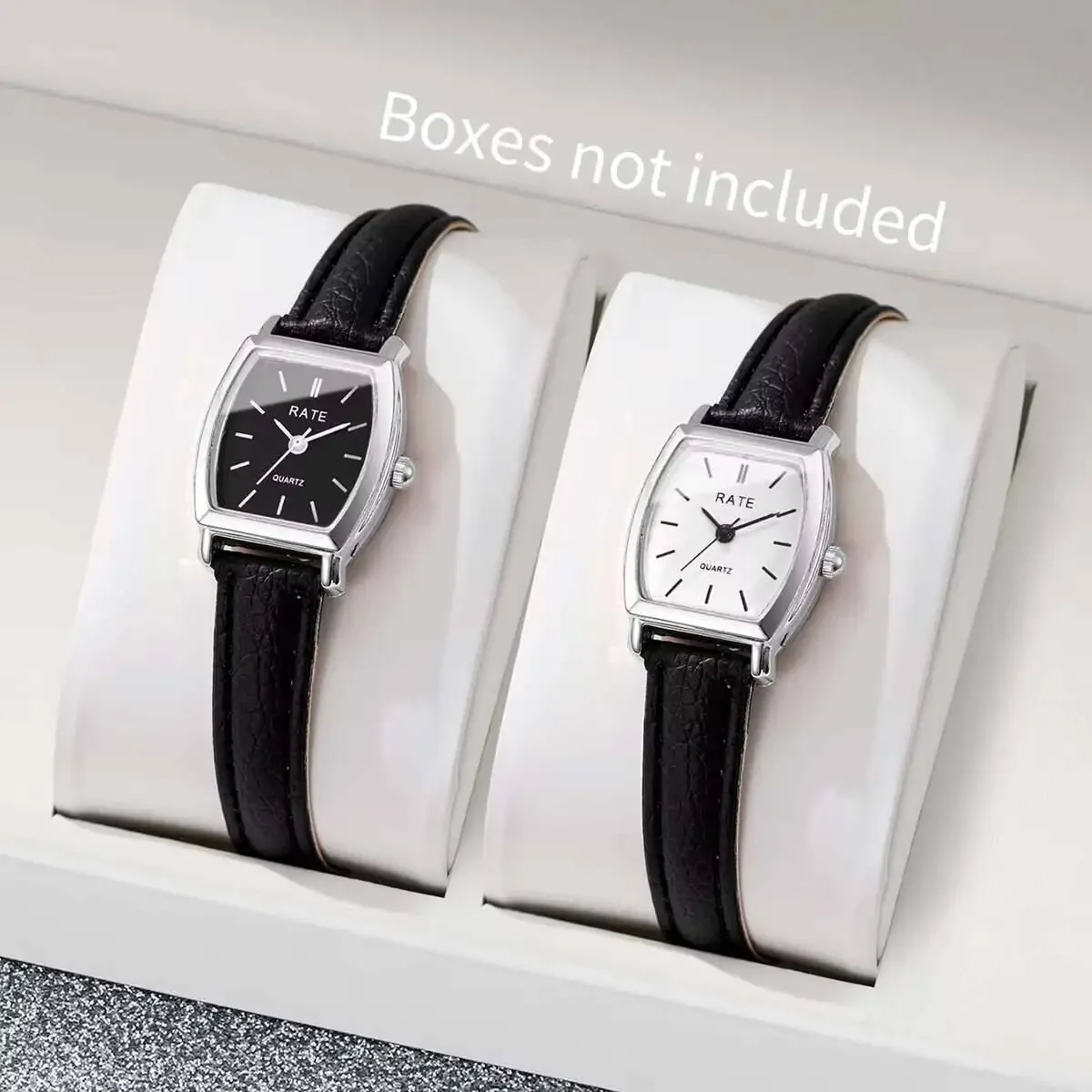 2PCS/Set Fashion Small Dial Women Watches Casual Leather Strap Quartz Wristwatch Reloj Mujer Girls Clock Gift（Without Box）