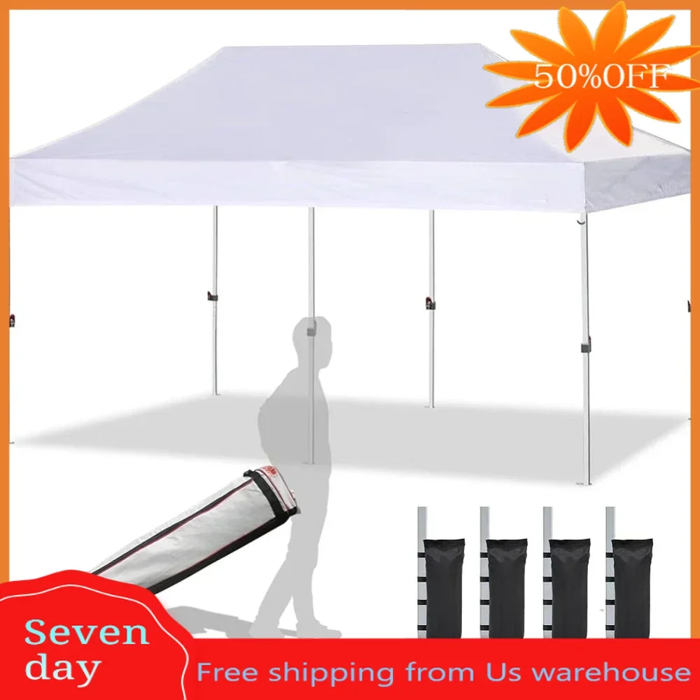 

Garden Buildings 10'x20' Pop Up Canopy Tent Commercial Instant Canopies With Heavy Duty Roller Bag Windscreen Camping Shade Home