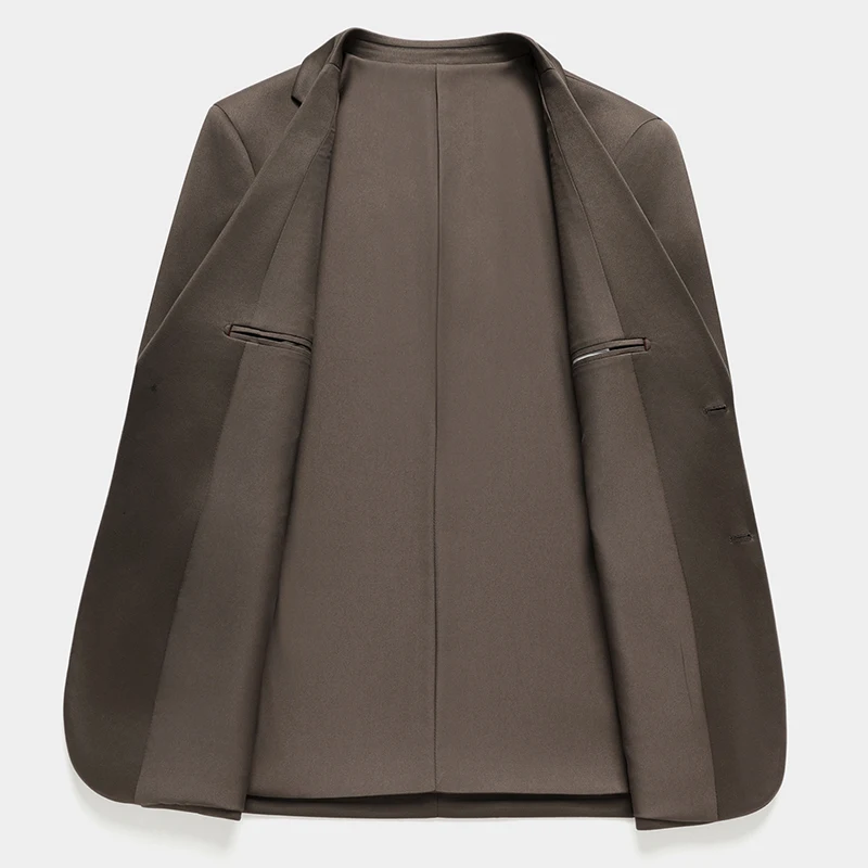 Heren Stijl Licht Luxe Pak Rimpelbestendig Vloeistof Drape Op maat gemaakte structuur Blazer Grijs Koffie Jas Notch Revers Kledij