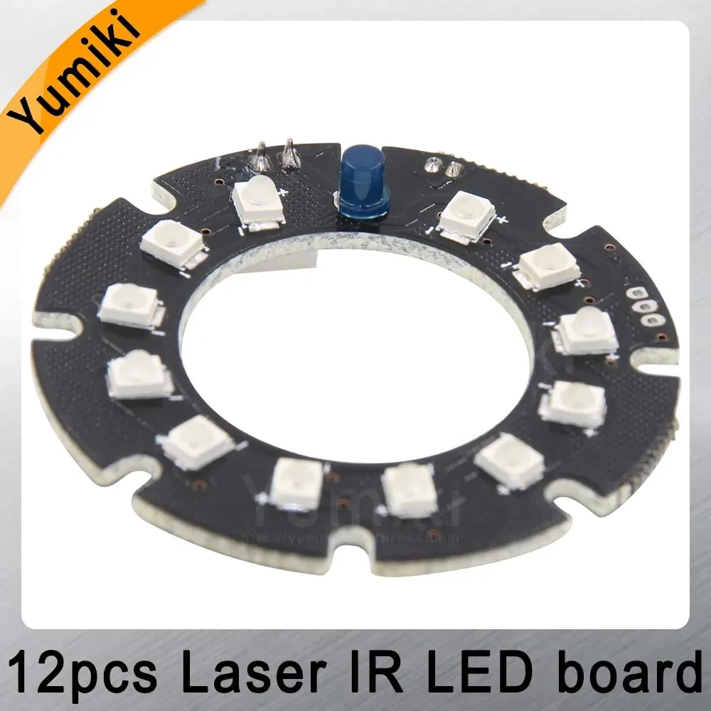 Yuniki Infrared 12*Laser IR LED board for MTV Lens CCTV IP cameras night vision (Diameter: 45mm)