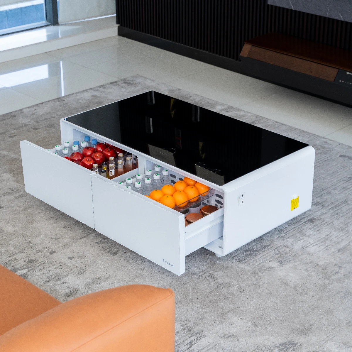 Smart Living Room Sofa Bed Smart Table USB Wireless Charging Tempered Glass Led Light Music Player Coffee Table - view 4
