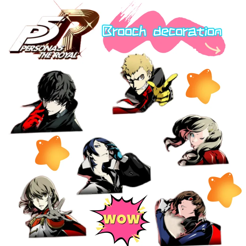

New Persona Ryuji Sakamoto/Ren Amamiya Futaba Sakura Creative Personality Student Clothes Brooch Bag Pendant Decorative Jewelry