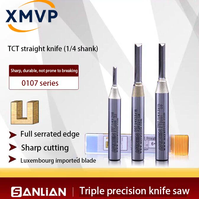 Metric TCT double-edge straight knife 1/4 handle woodworking cutting tool head edge trimming machine blade wood carving slotting