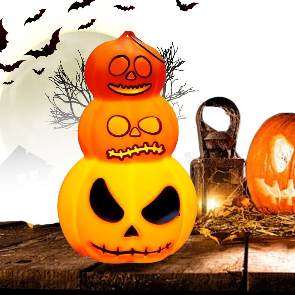 

Creative Flashing Light Halloween Pumpkin LED Lantern Unique 3 Tiers Luminous Pumpkin Light Halloween Party Home Decoration