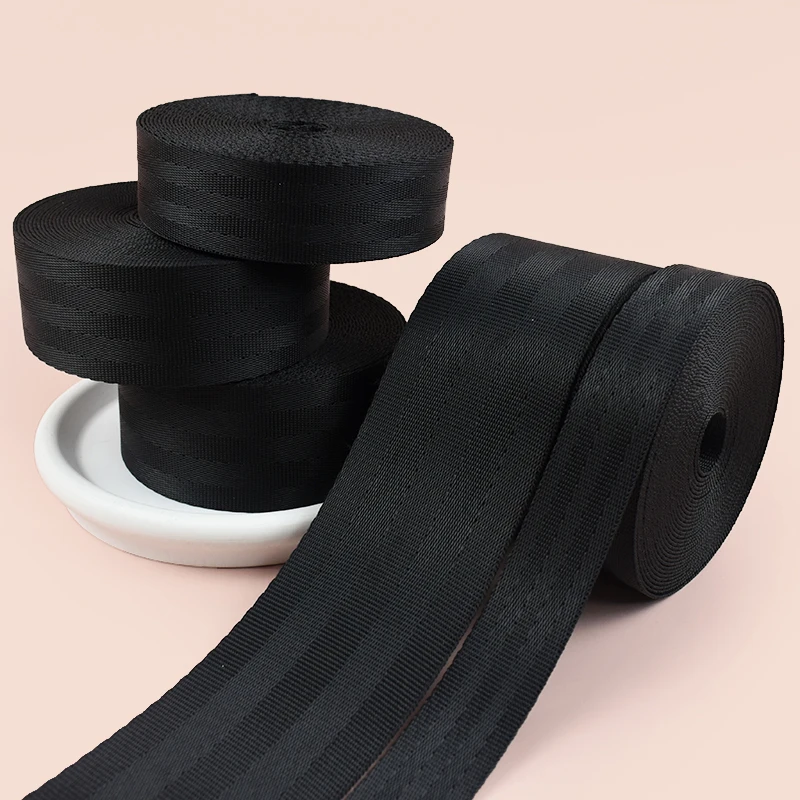 

1-5M 20-70mm Black Nylon Webbing Tape for Bag Strap Seat Belt Ribbon Band Backpack Pet Collar Bias Binding DIY Sewing Accessory