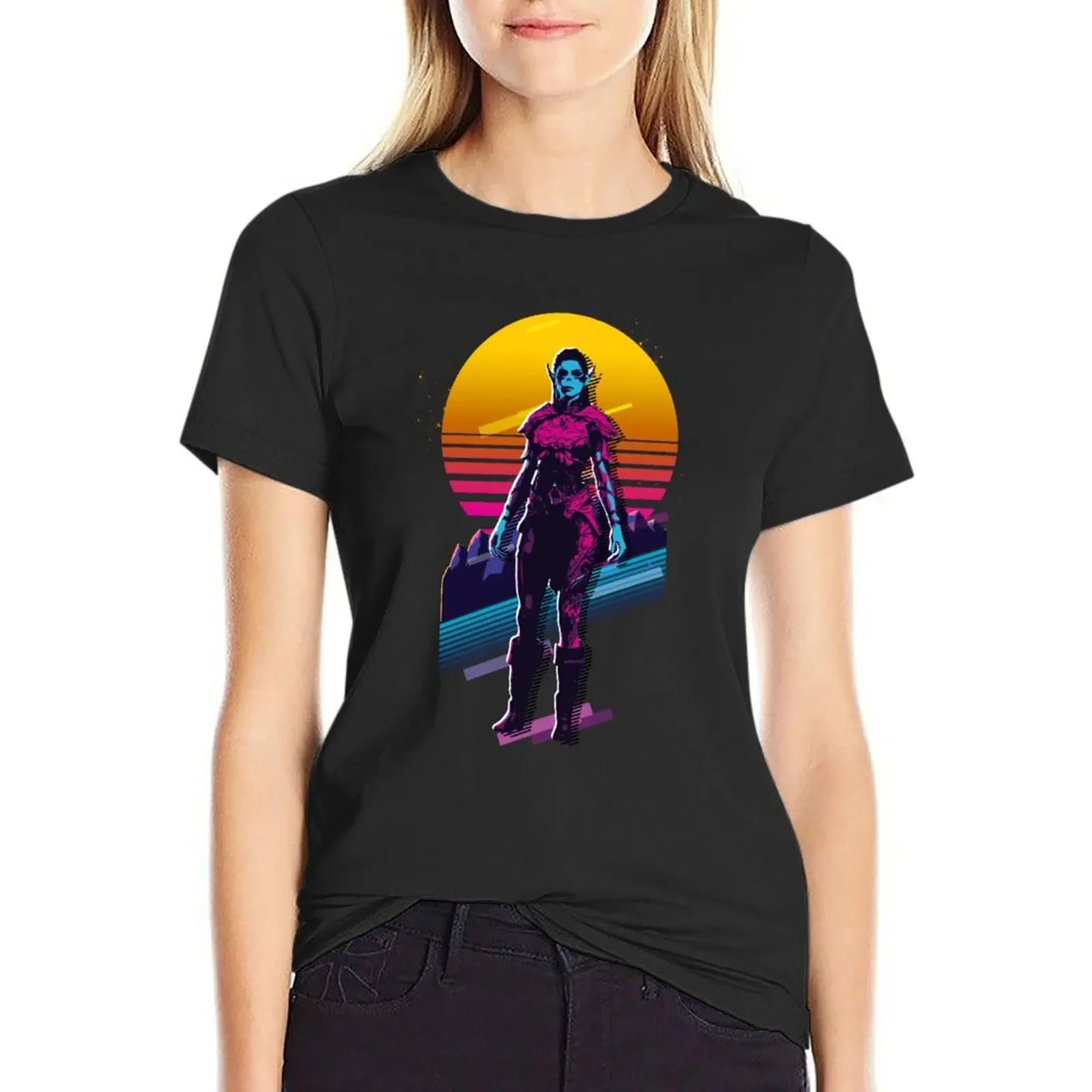 Baldurs Gate 3 - Lae'Zel *80s retro* T-shirt summer tops summer clothes kawaii clothes t-shirt dress for Women long