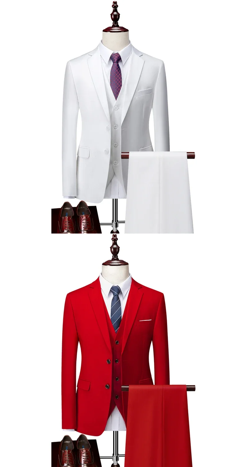 Herren Formeller Slim Fit Smoking Anzug Männlicher Bräutigam Hochzeitsanzug Hochwertige Trauzeugen Luxus Kleidung Business Bankett Party Anzug – Detail 9