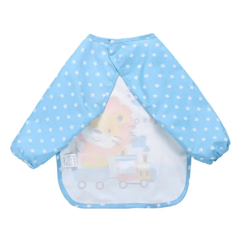 Infant Toddler Waterproof Eating Smock Baby Cartoon Long Sleeve Art Apron Feeding Bib for Boys Girls Soft Baby Bibs Burp Clothes