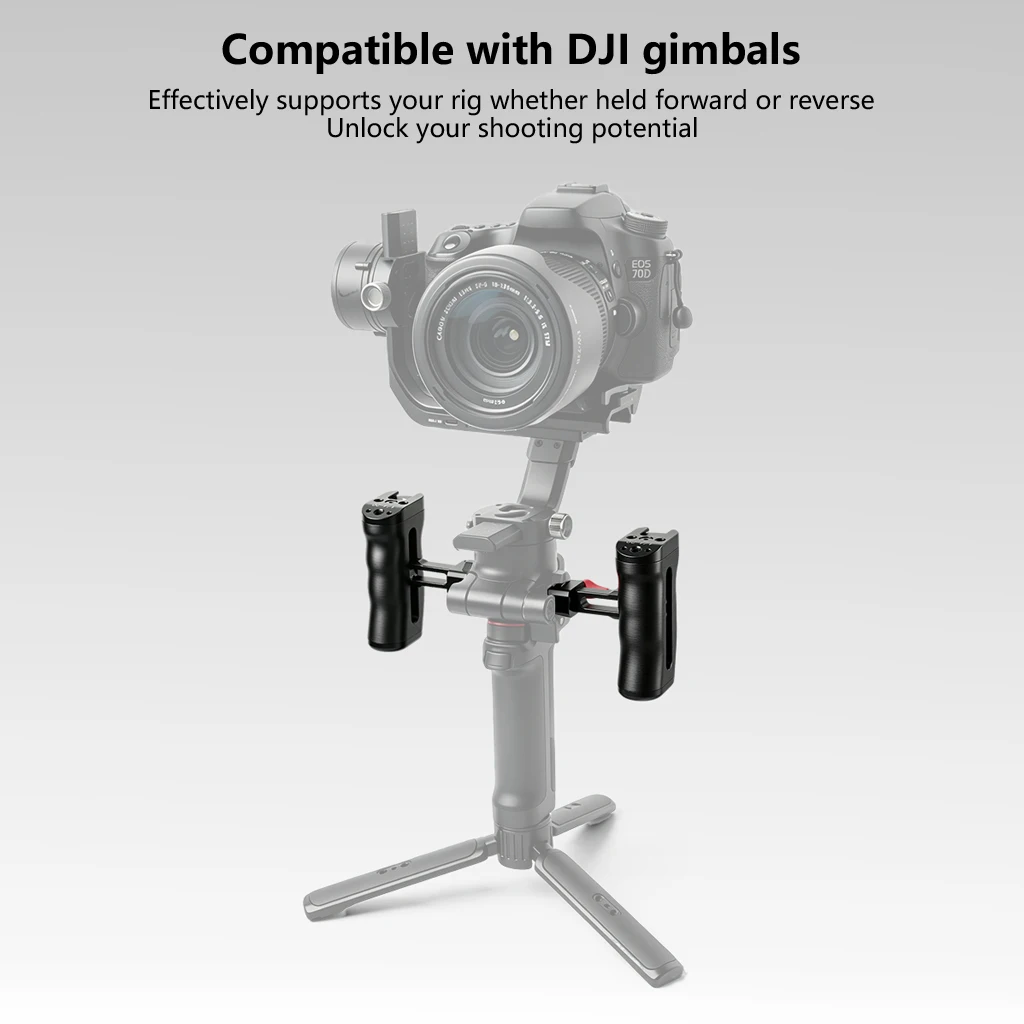 DSLR-Kamera-Cage-Rig mit NATO-Schienen-Seitengriff, rutschfester Gimbal-Hebegriff, Cold Shoe Mount, 1/4" 3/8" Gewinde, Ronin-Stabilisator – Detail 3