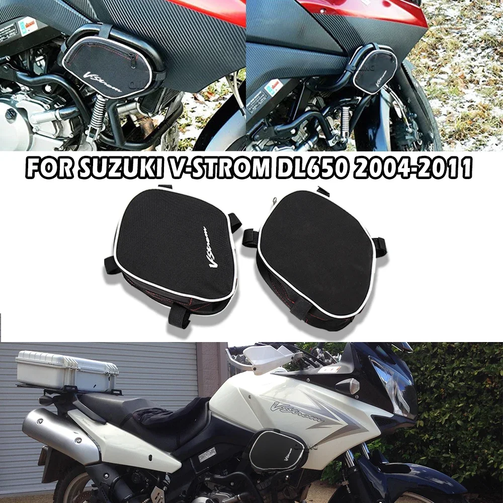 Motorcycle Frame Crash Bar Bags Repair Tool Placement Bag For Suzuki V-Strom vstrom DL 650 DL650 2004-2011 For Kappa