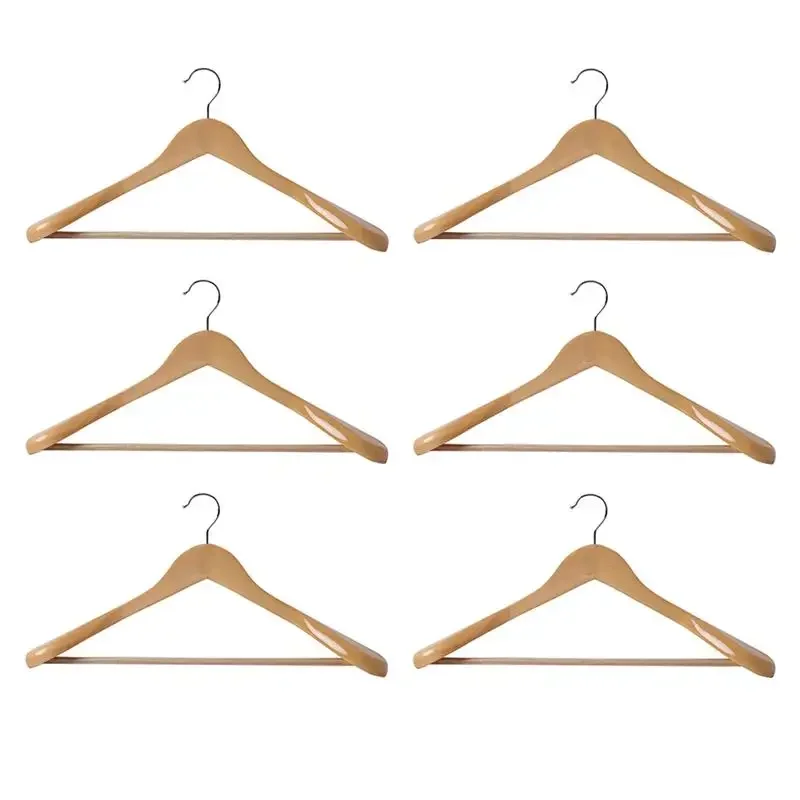 Solid Wood Suit Racks Clothes Hangers Home Clothing Stretchers Wooden Non-Slip Trouser Hanger Suit Wide Shoulder Hanger