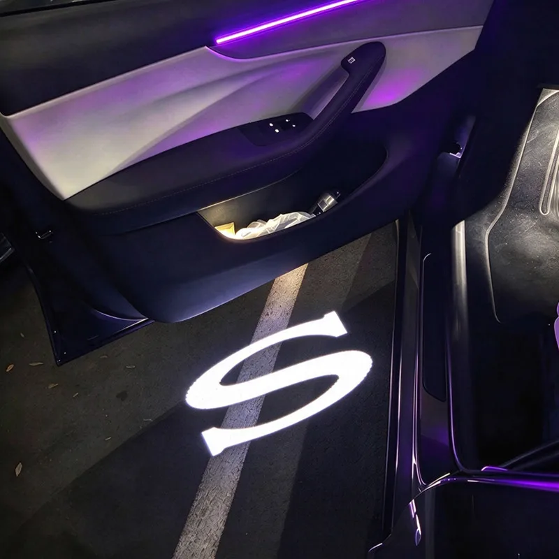 2PCS For Tesla Model 3/S Model Y/X LED Car Door Logo Projector Welcome Ghost Shadow Light Auto Accessories