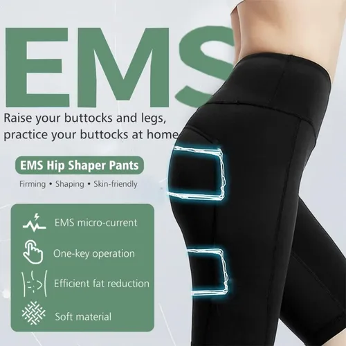 Imagen 2 del producto Pantalones cortos de Yoga de cintura alta con EMS, estimulador muscular para glúteos, 8 modos, 19 niveles de intensidad