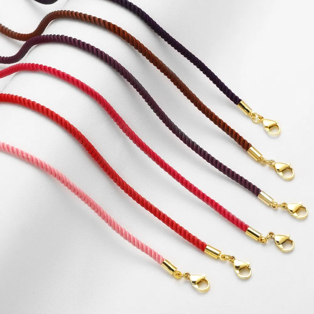 OCESRIO Multicolor Copper Cord Rope Chains for Necklace Making DIY Brass Gold Plated Craft Jewelry Finding Wholesale nkep95