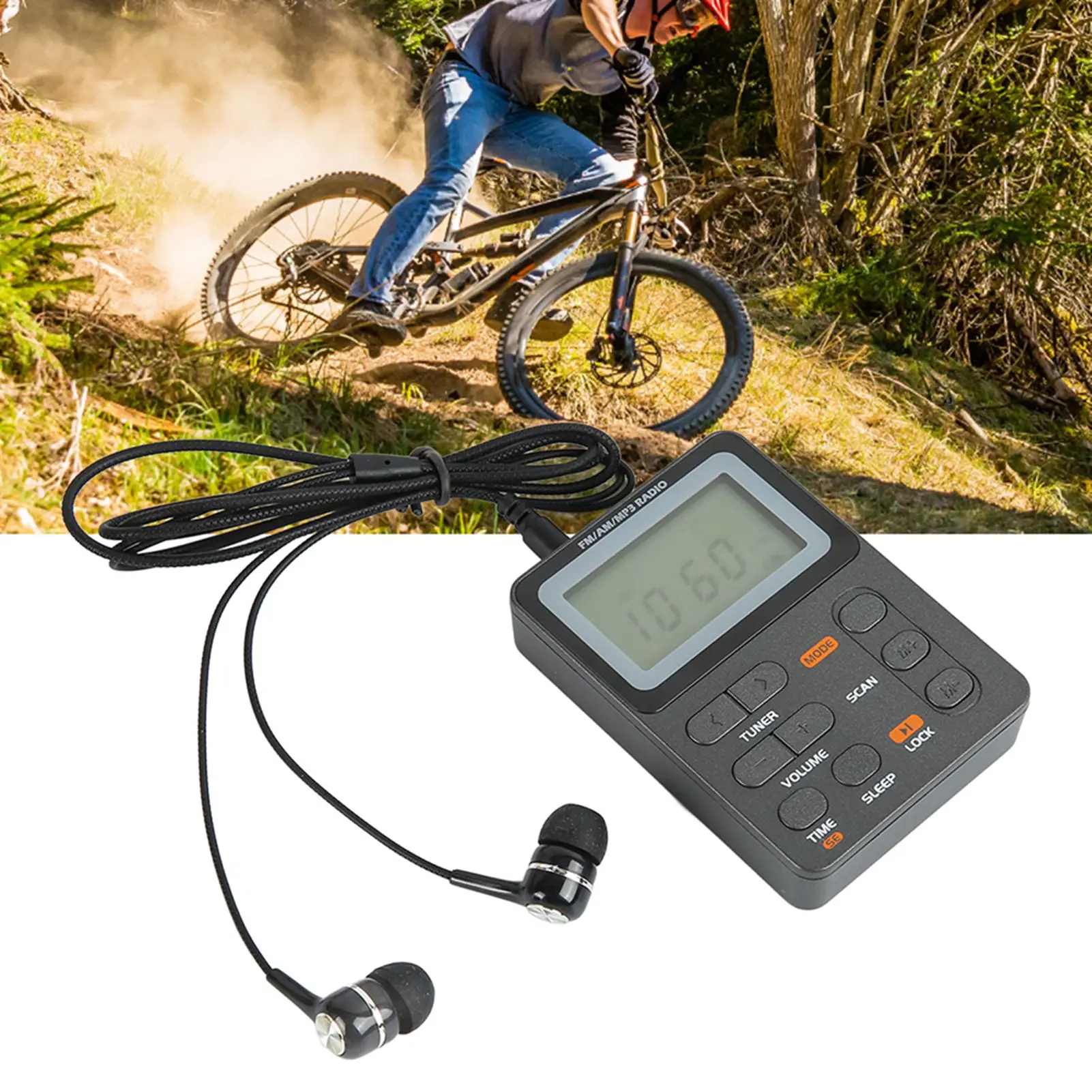 Radio Mini AM FM Layar Kunci Radio Portabel Radio Isi Ulang Stereo Penyetelan Digital untuk Berjalan Jogging Kebugaran Berkemah