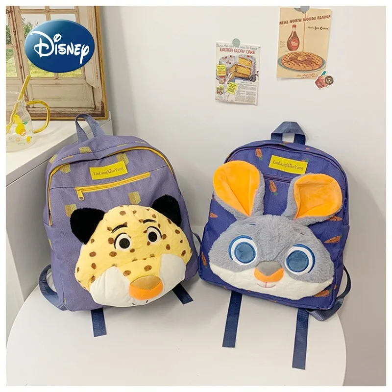 

Disney New Doll Plush Backpack Cartoon Cute Doll Fashion Casual Backpack 3D Large Capacity Girls School Bag High Quality
