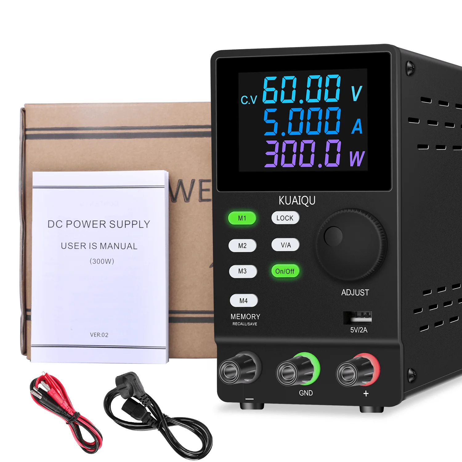 Programmable Dc Power Supply 60V 5A - KUAIQU SPPS605D-232 300 واط قابل للتعديل