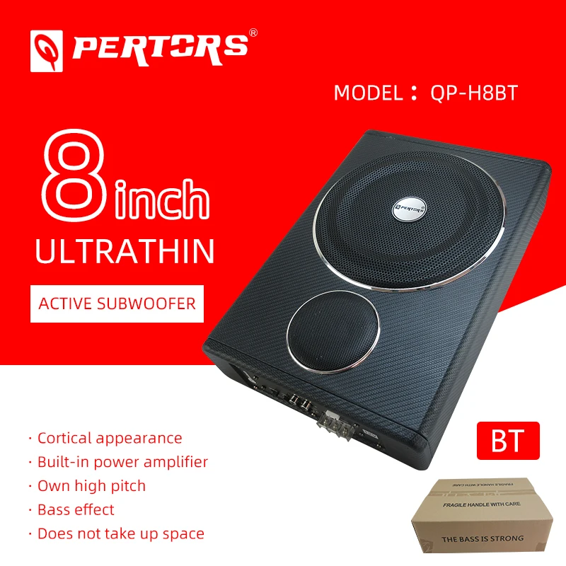 SUBWOOFER  Car Audio  Active   Suwboofer     Wooden  Matierial   Model No .QP-H8BT  With BT