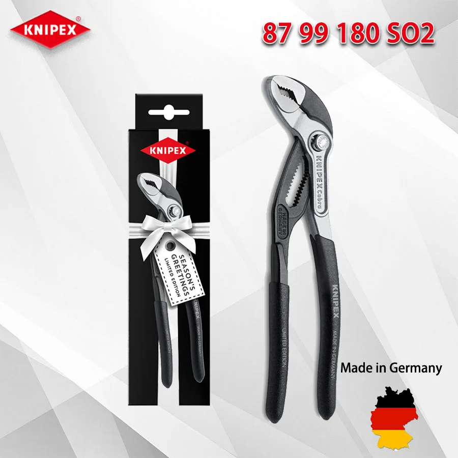 KNIPEX Cobra High-Tech Water Pump Pliers 180mm Bi-Colour Christmas Black Box Adjustable Pliers 87 99 180 S02