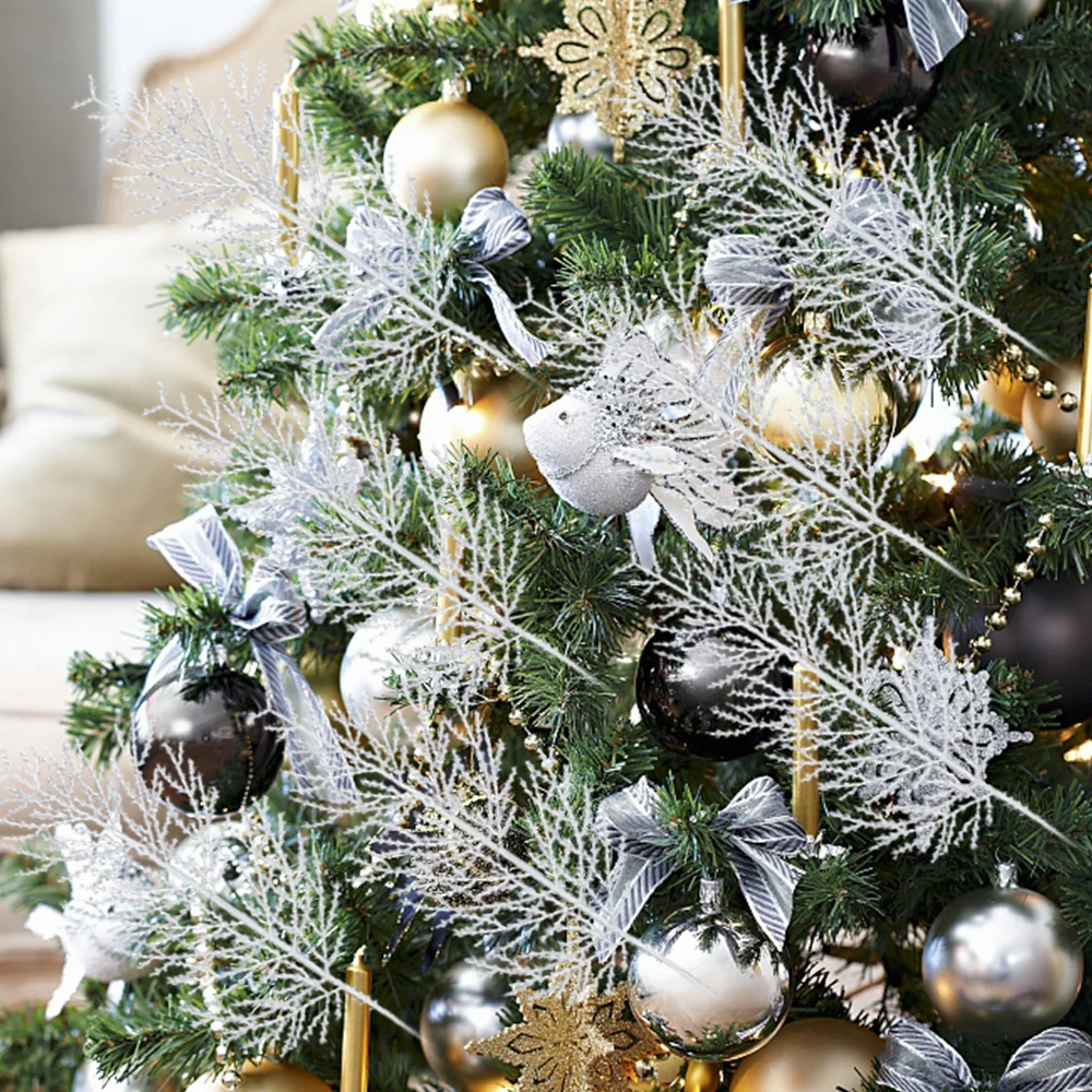 White Pine Needles Artificial Christmas Tree Ornaments DIY Leaf Branches Wreath Home Garden Decoration New Year Party Supply