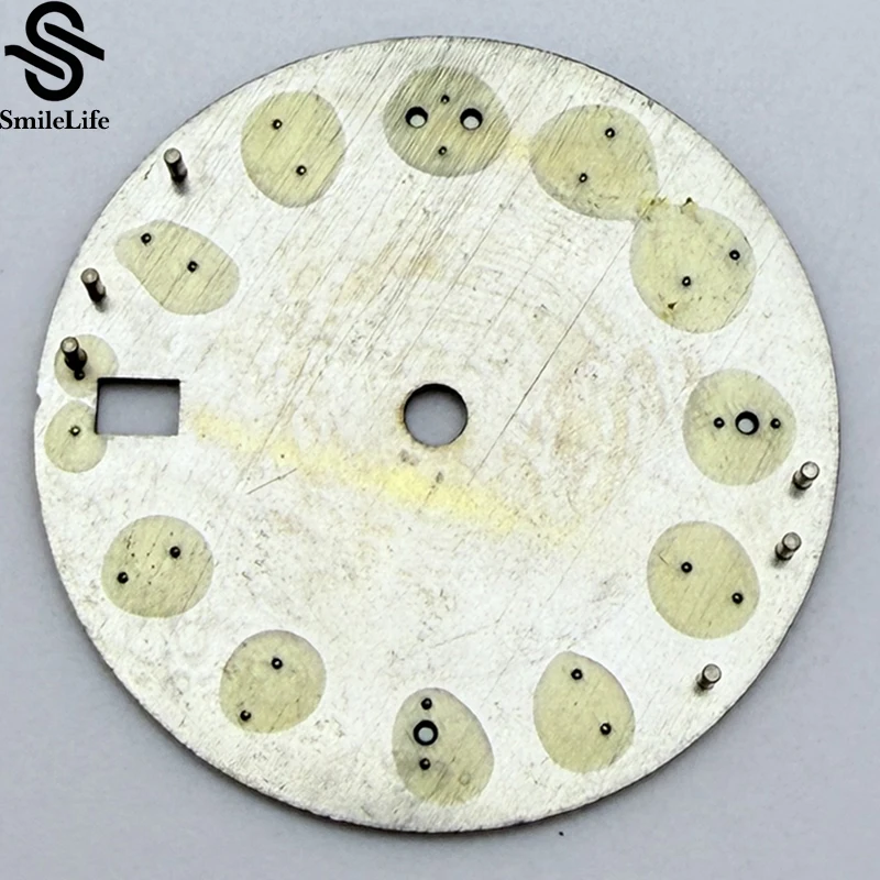 SmileLife 28.5 مللي متر ساعة بقرص أخضر مضيء بتقويم واحد ساعة بديلة للوجه أقراص زرقاء/برتقالية/سوداء لحركة NH35/NH36