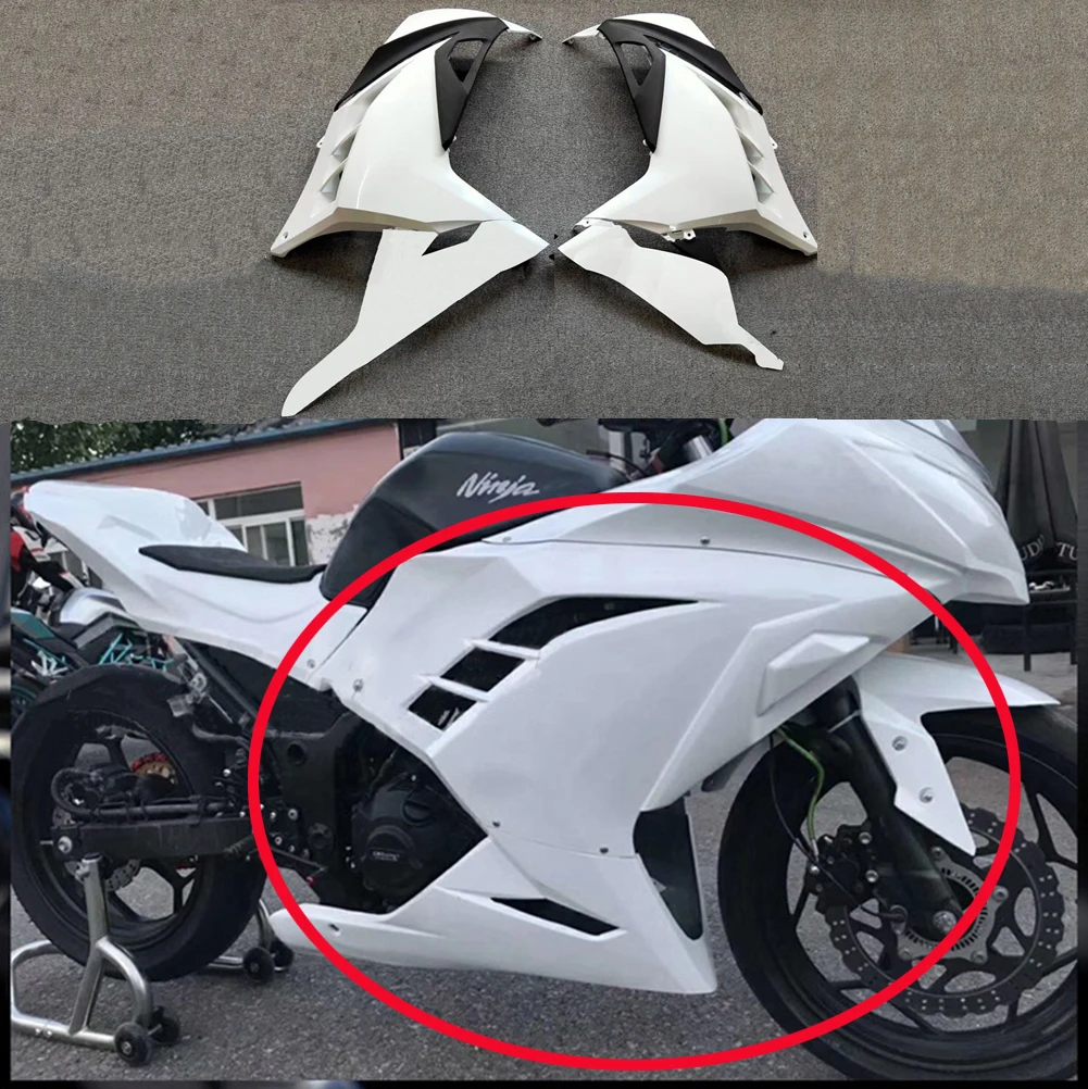 

Unpainted White Left+Right Part Side Fairing Bodywork Panel Fit for Kawasaki Ninja 300 2013-2014 2015 2016 2017