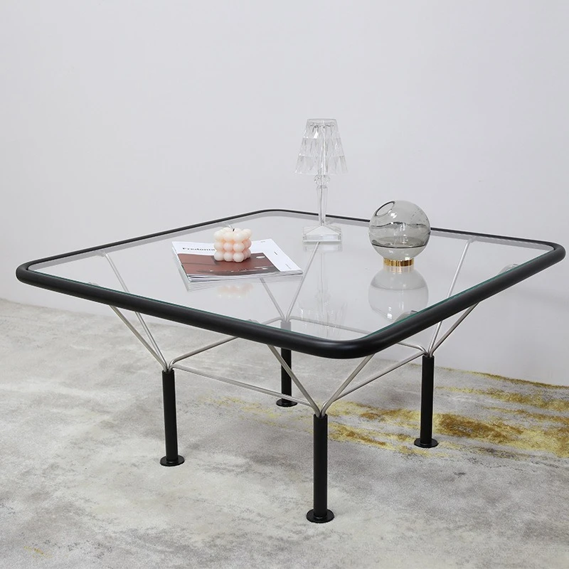Modern simple living room coffee table office glass coffee table new