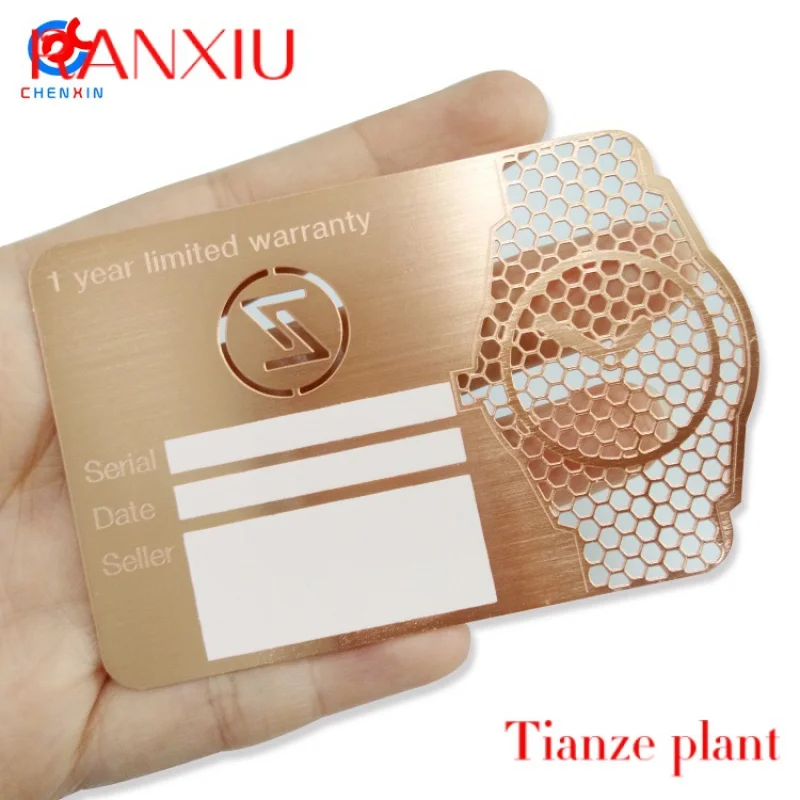 

Custom hol Stainls steel laser cut etal RFID busins card