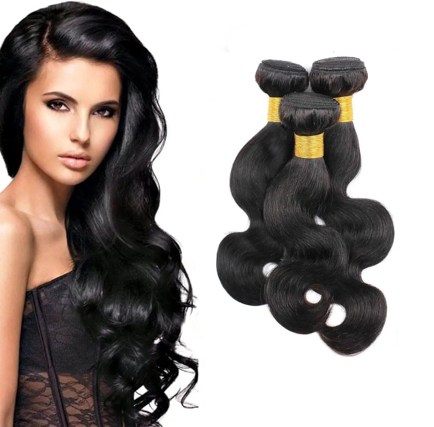 Alimice Body Wave 28 inch Single Bundle Virgin Hair Bundles Body Wave Bundles Human Hair 100G Natural Black Hair Extensions