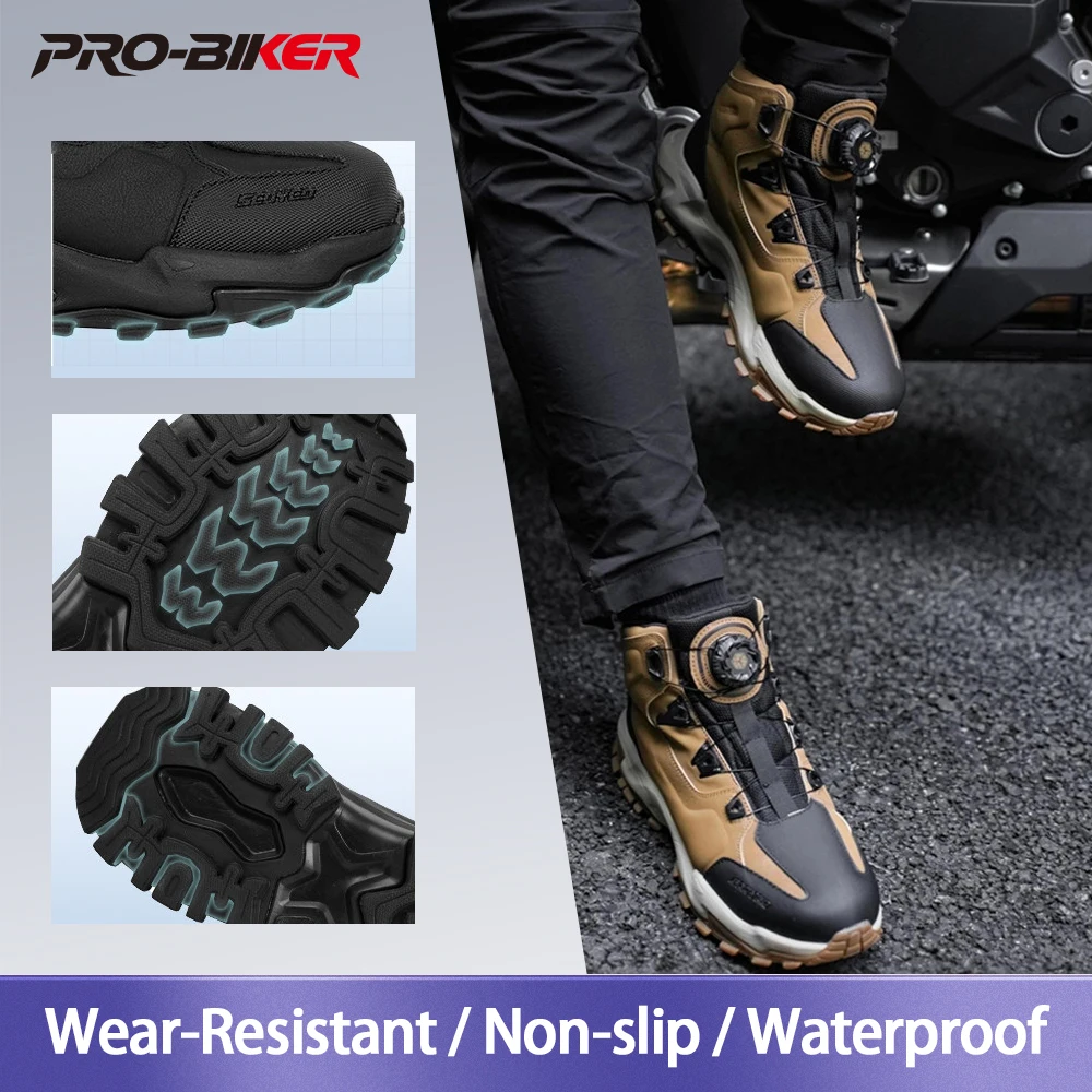 

Мужские мотоциклетные ботинки, обувь для мотокросса на четыре сезона, водонепроницаемая противоскользящая обувь для езды на мотоцикле, гоночная внедорожная обувь, износостойкая