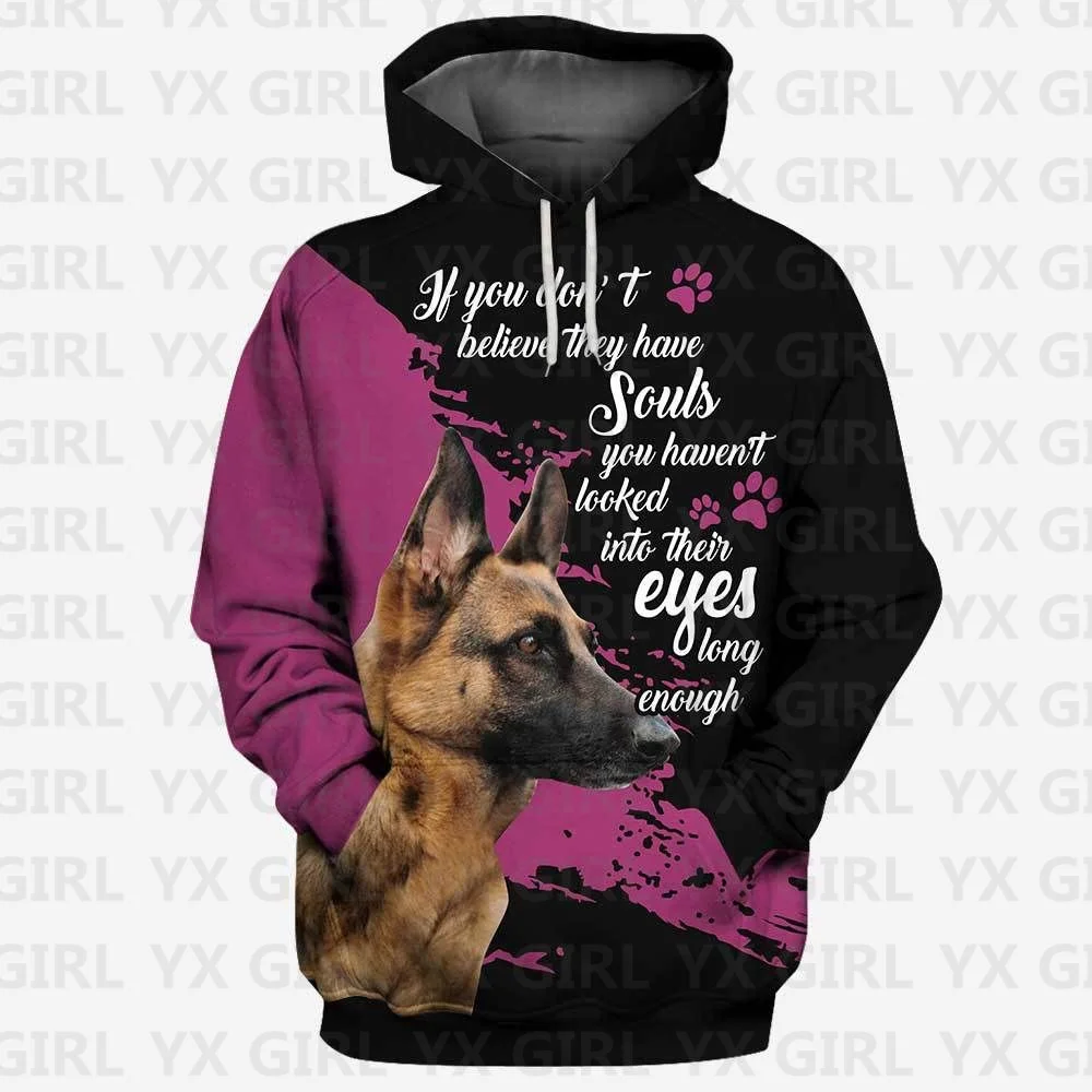 Rottweiler/German Shepherd/Cane Corso 3D All Over Printed Hoodies Women's For Men Pullovers Street Tracksuit Love Dog Gift