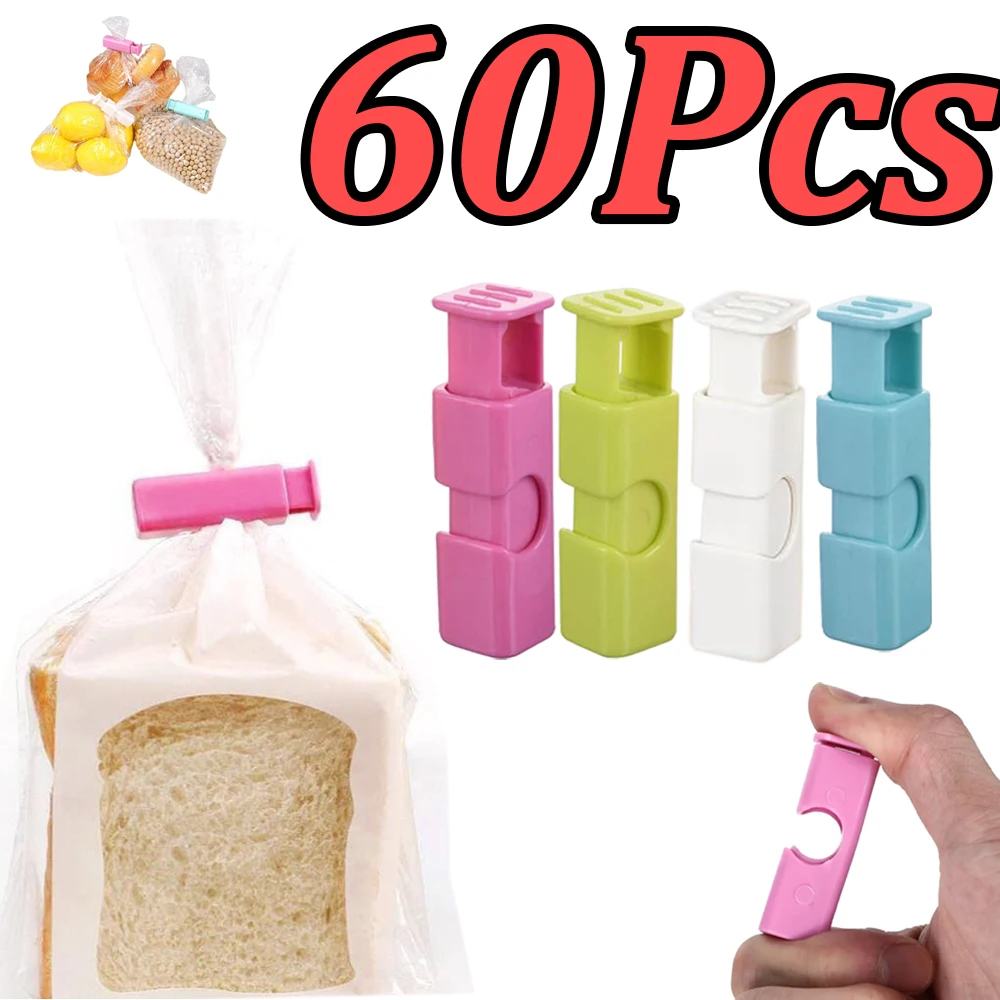

1-60 шт. многоразовые зажимы для пакетов с хлебом и продуктами, клипсы для герметизации пакетов для закусок, для домашнего и кухонного хранения